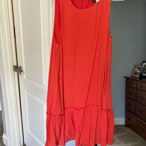 Orange midi dress. Worn once and dried/cleaned